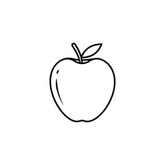Simple outline vector illustration line art apple icon  illustration . Isolated on white background.