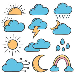 hand drawn doodle weather cloud element