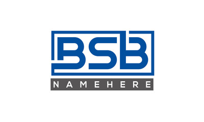 BSB Letters Logo With Rectangle Logo Vector