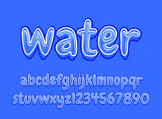 modern blue water fun text font effect
