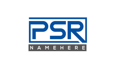 PSR Letters Logo With Rectangle Logo Vector