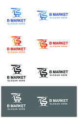 B letter market symbol logo