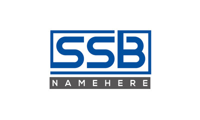 SSB Letters Logo With Rectangle Logo Vector