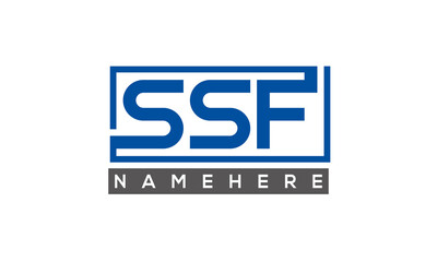 SSF Letters Logo With Rectangle Logo Vector