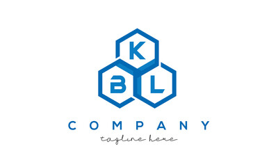 KBL letters design logo with three polygon hexagon logo vector template