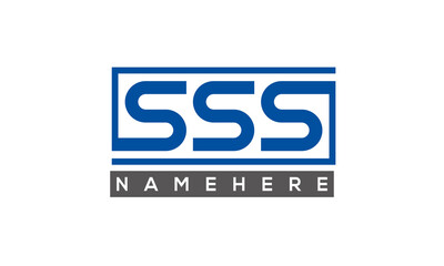 SSS Letters Logo With Rectangle Logo Vector