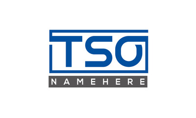 TSO Letters Logo With Rectangle Logo Vector