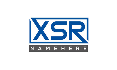 XSR Letters Logo With Rectangle Logo Vector