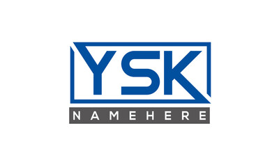 YSK Letters Logo With Rectangle Logo Vector