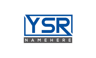 YSR Letters Logo With Rectangle Logo Vector