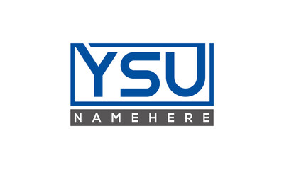 YSU Letters Logo With Rectangle Logo Vector