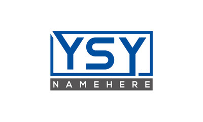 YSY Letters Logo With Rectangle Logo Vector - obrazy, fototapety, plakaty