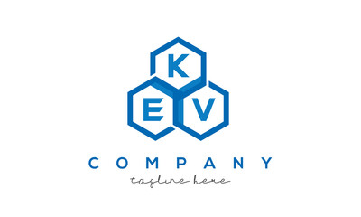 KEV letters design logo with three polygon hexagon logo vector template