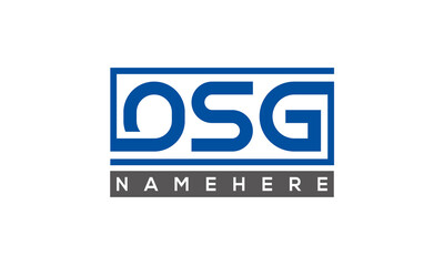 OSG Letters Logo With Rectangle Logo Vector