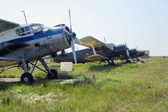 Several Soviet-era aircraft are in good condition in the airfield field