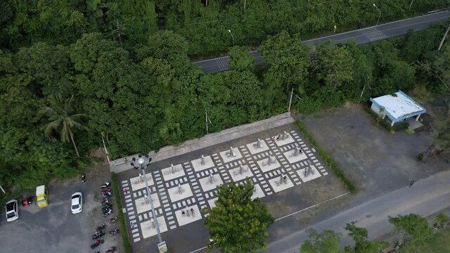 Areal sequence of drone flying over  Nai Harn Beach, Thailand