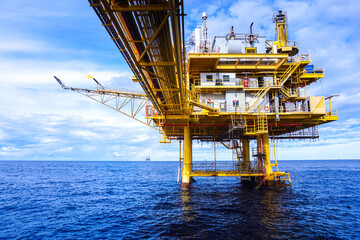 Offshore oil and gas platform in The Middle of The Sea,Thailand