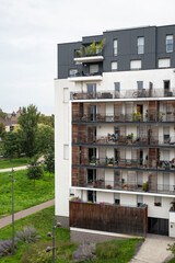 Modern residential building in the city of Strasbourg, France