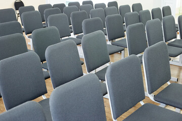 Rows of chairs in the hall for listening to lectures and various meetings