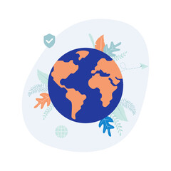 Naklejka premium Earth vector illustration. Flat design suitable for many purposes.