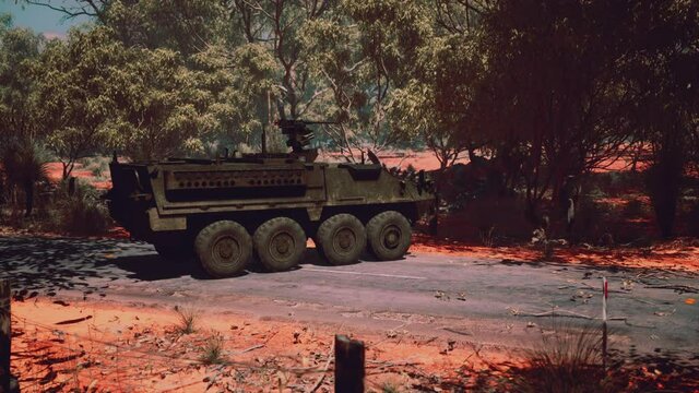 armored battle army tank on the road
