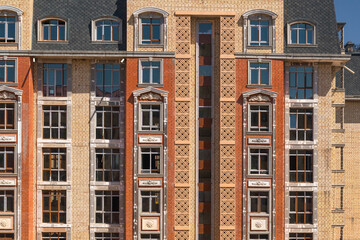 Modern apartment complex design. Building under construction