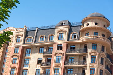 Fototapeta na wymiar Modern apartment complex design. Panoramic view