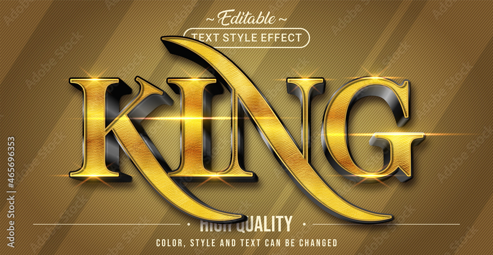 Poster Editable text style effect - King text style theme.