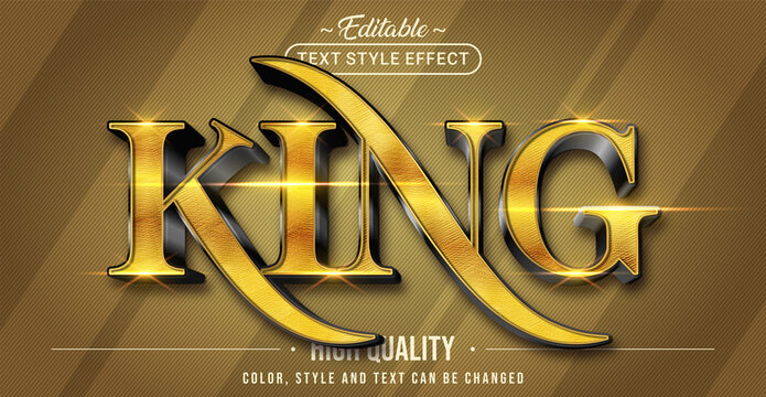 Editable text style effect - King text style theme.