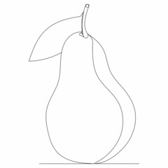 pear single continuous line drawing vector