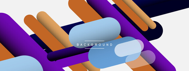 Abstract background. Round shapes, lines compositions on grey backdrop. Vector illustration for wallpaper banner background or landing page