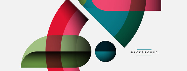 Geometric abstract background. Round shapes, circles, lines composition for wallpaper banner background or landing page