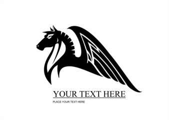 black pegasus spread its wing
