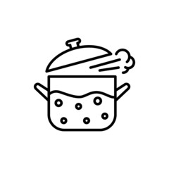 Boiling pot icon editable stroke