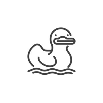 recommend clip art: Rubber duck line icon