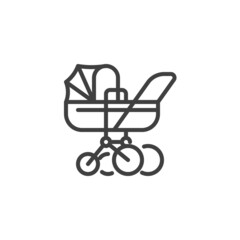 Baby stroller line icon