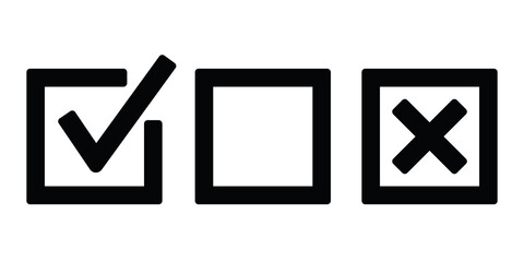 Black check and cancel buttons png icon collection