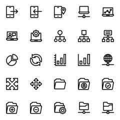Outline icons for data science.