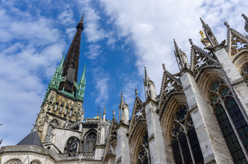 Fototapeta na wymiar Rouen Cathedral spire. Normandy, France.