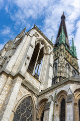 Fototapeta premium Rouen Cathedral spire. Normandy, France.