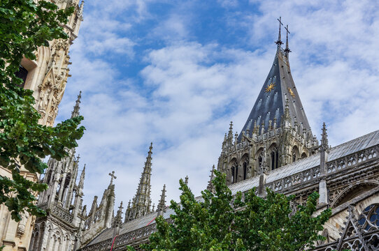 The Gothic Style Cathedral of Rouen, Notre-Dame de l'Assomption de Rouen, Normandy, France