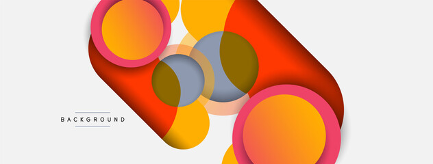 Circle and round shapes abstract background. Vector illustration for wallpaper banner background or landing page