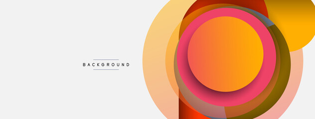 Vector round shapes circles minimal geometric background. Vector illustration for wallpaper banner background or landing page