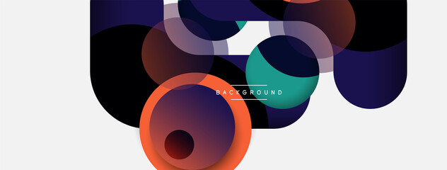 Vector round shapes circles minimal geometric background. Vector illustration for wallpaper banner background or landing page