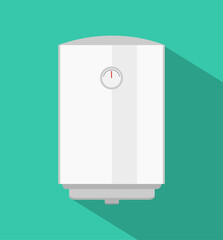 Electric water heater on green background with shadow effect