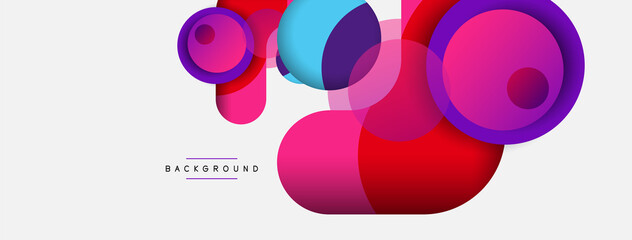 Vector round shapes circles minimal geometric background. Vector illustration for wallpaper banner background or landing page