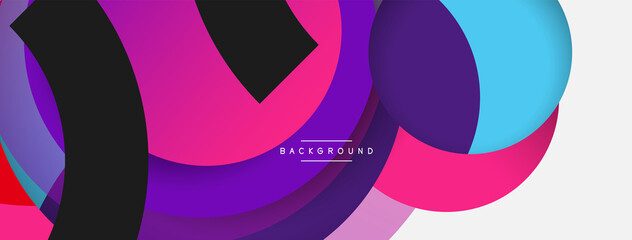 Circle and round shapes abstract background. Vector illustration for wallpaper banner background or landing page