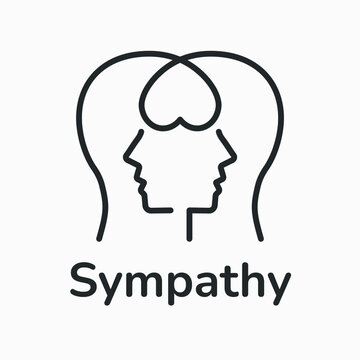 Sympathy Line Icon On White Background. Vector Illustration.