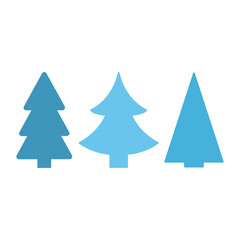 Obraz premium vector flat christmas trees