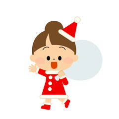 サンタクロースの仮装をしている子供